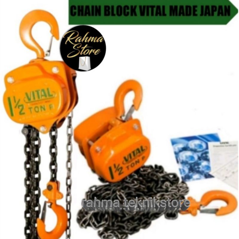Chain block cenblok 1.5 ton 7 meter katrol kerekan tangan chain hoist