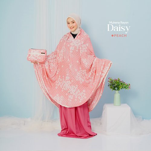 Mukena Mukenah Trevel Traveling dewasa terbaru Bahan rayon Semi Jumbo 2 In 1 Rayon Motif Daisy