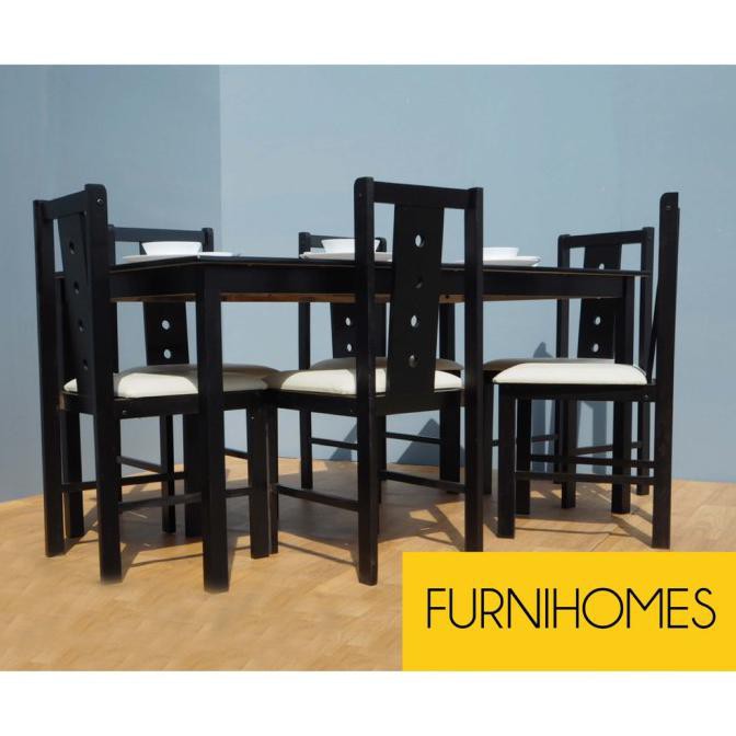 Bq883 Furnihomes - Meja Makan 6 Kursi Makan Cardova 95Gpv7Kdwz