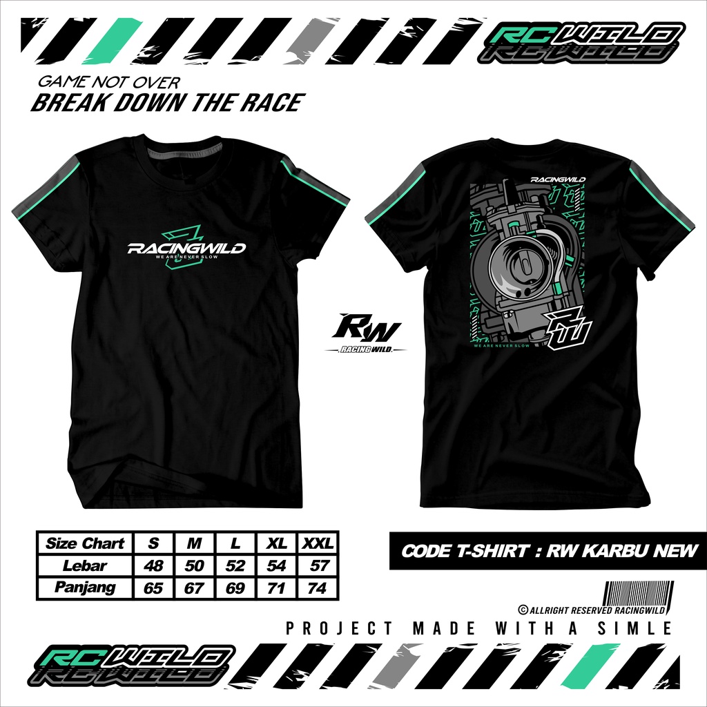 RacingWild T-Shirt Karbu - Hitam
