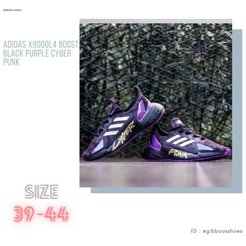 SEPATU SNEAKERS ADIDAS X9000L4 BOOST BLACK PURPLE CYBER PUNK