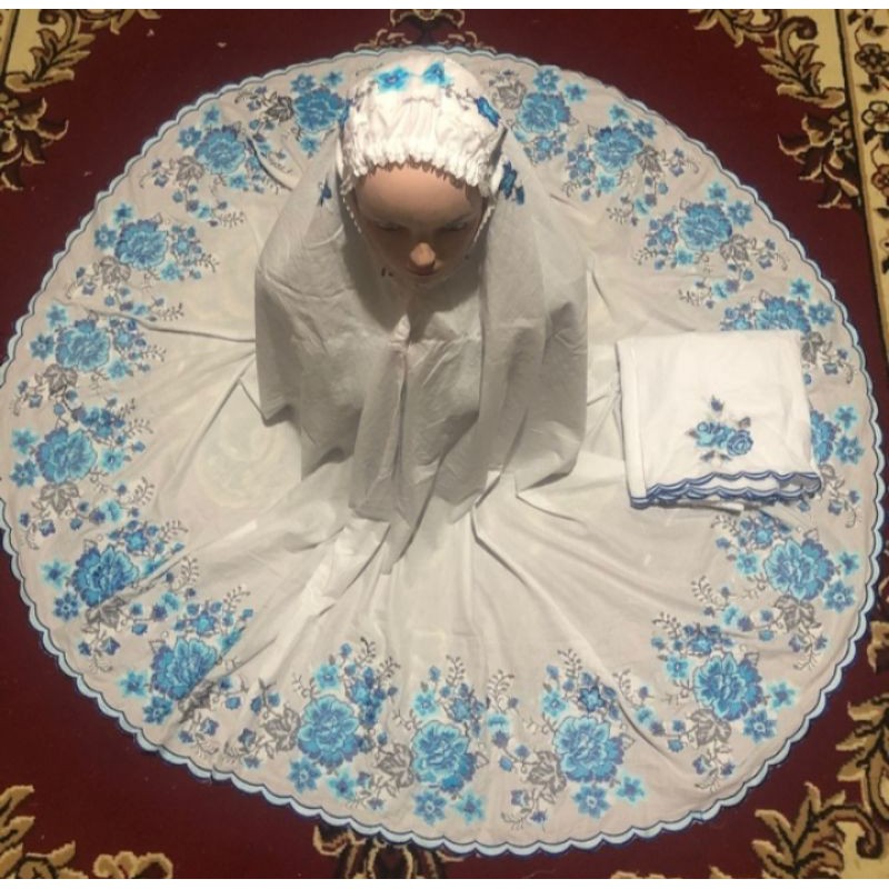 Mukena katun paris bordir strimin