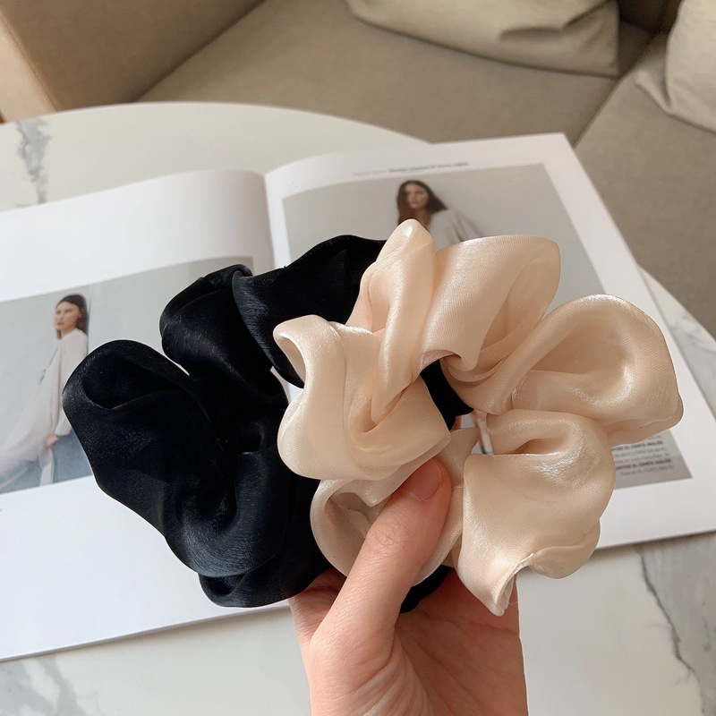 HIGH-END BIG SCRUNCHIE SOLID COLOR SCRUNCHIES WARNA POLOS SATIN BESAR IKAT KARET RAMBUT AKSESORIS ELEGAN KOREA HAIR TIES RIBBON ACCESSORIES