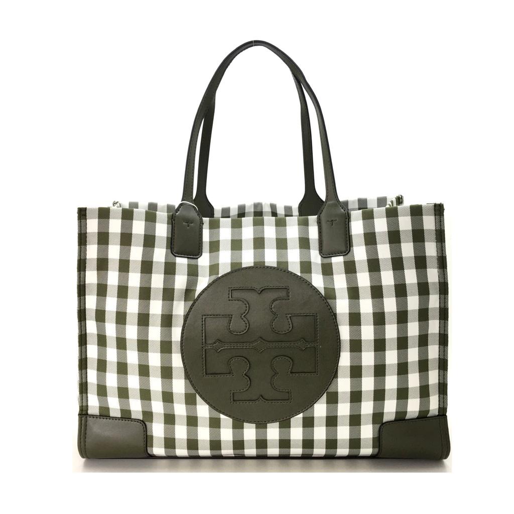 Tory Burch Ella Gingham Tote Bag Large