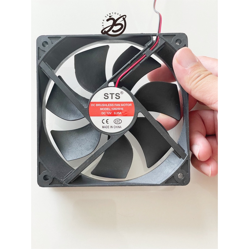 FAN DC 12V 12cm KIPAS DC 12x12cm BRUSHLESS FAN TEBAL COOLING EXHAUST 12cm KIPAS PENDINGIN 120mm 12 x 12cm 0.25A