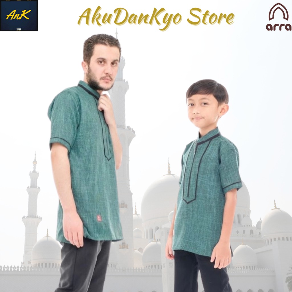 Baju Koko Muslim Couple Anak dan Dewasa Series Rasyid Original Brand Arra