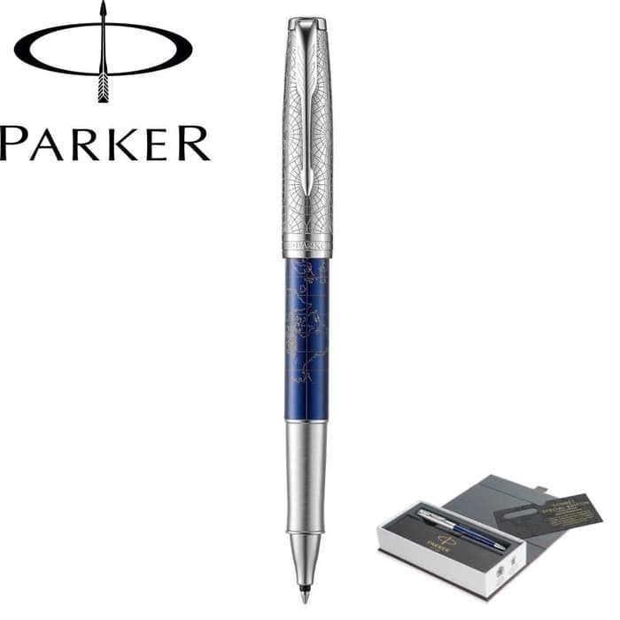 

PARKER SONNET SPECIAL EDITION 2018 ATLAS CHROME ROLLERBALL PEN BLUE