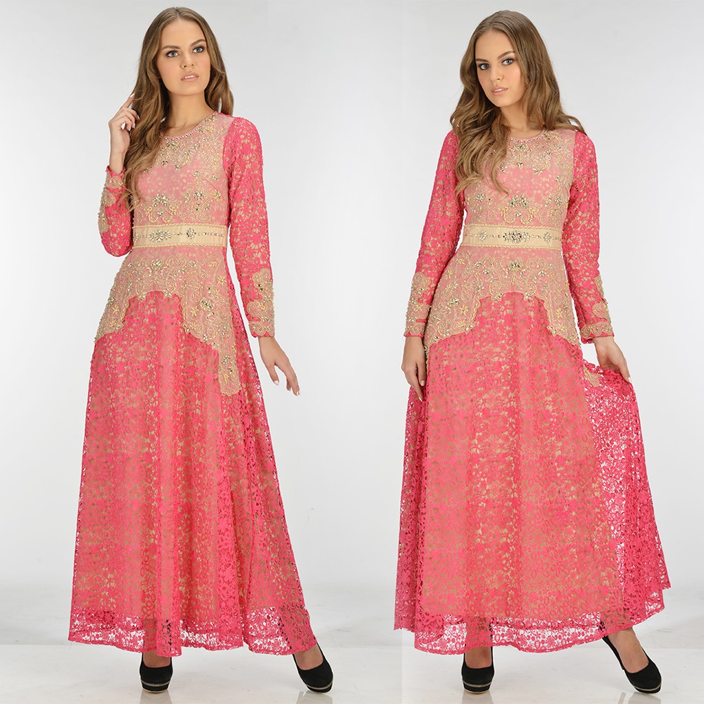 Bibiq Gamis Brokat Pink 26818