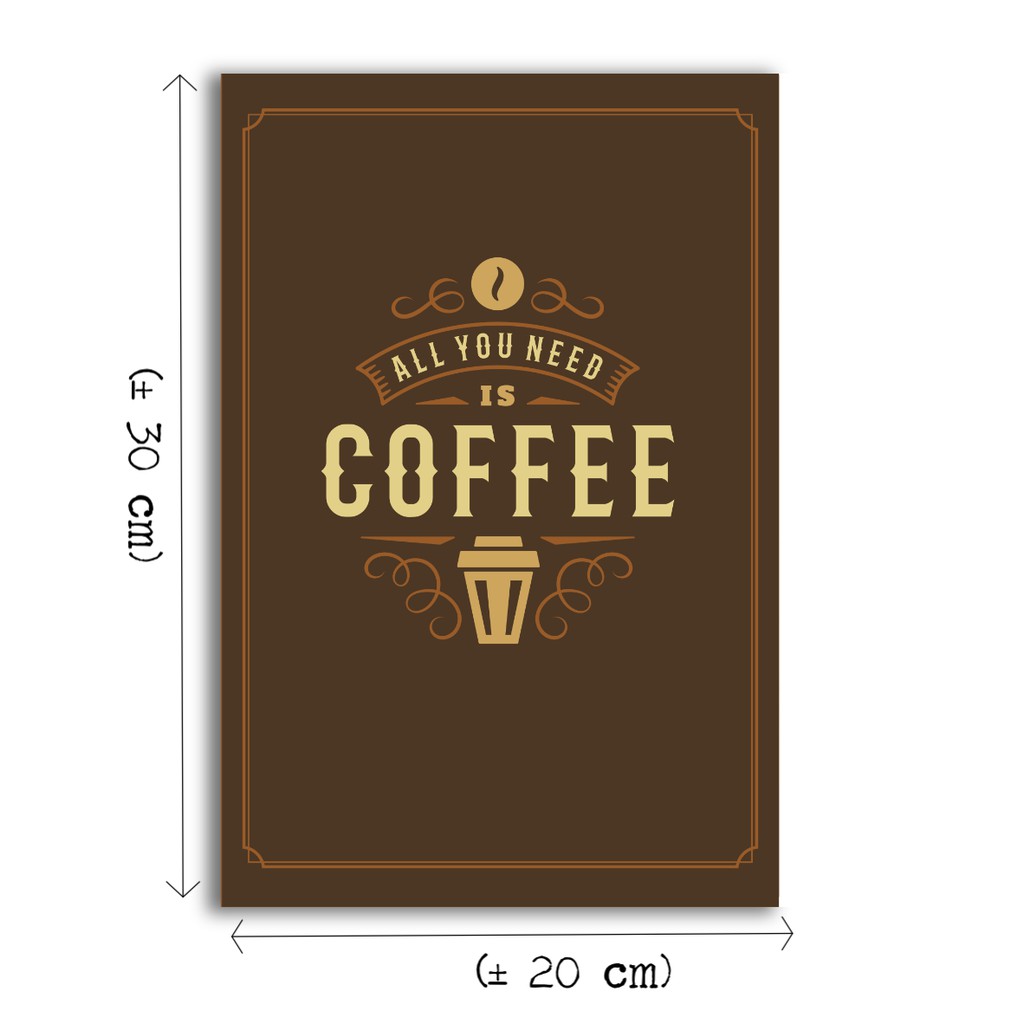 DEKORASI HIASAN PAJANGAN COFFEE SHOP/KOPI 30X20