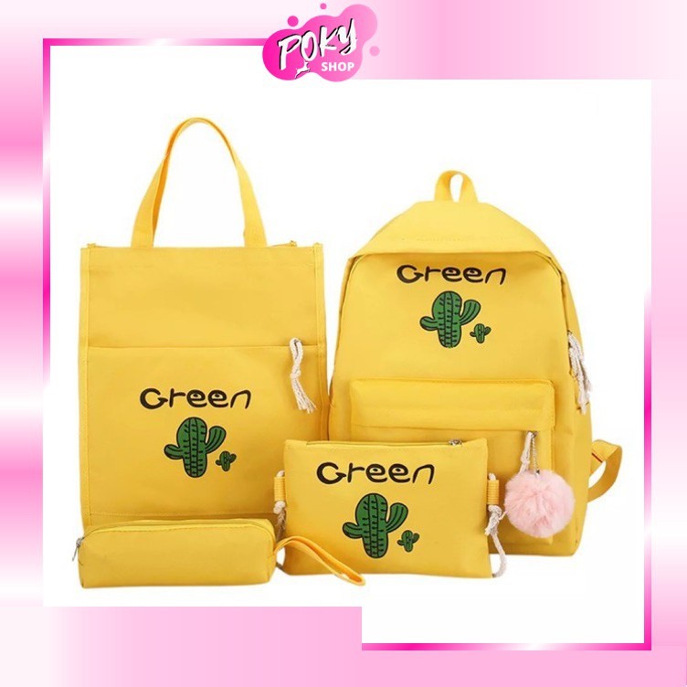 [LOKAL] POKY - BACKPACK GREEN -TAS Ransel Backpack Fashion morymony