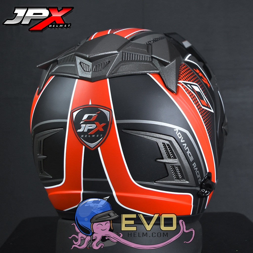 HELM JPX SUPERMOTO ADVANCE - BLACK DOFF/RED ORIGINAL HELM JPX SEMICROSS MOTIF JPX HALFFACE