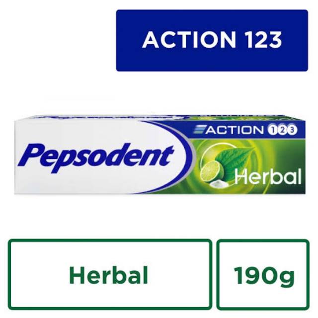 Pepsodent action 123 White/Herbal/Antbactria/Original 190gr /Charcoal 160gr ORIGINAL-BPOM