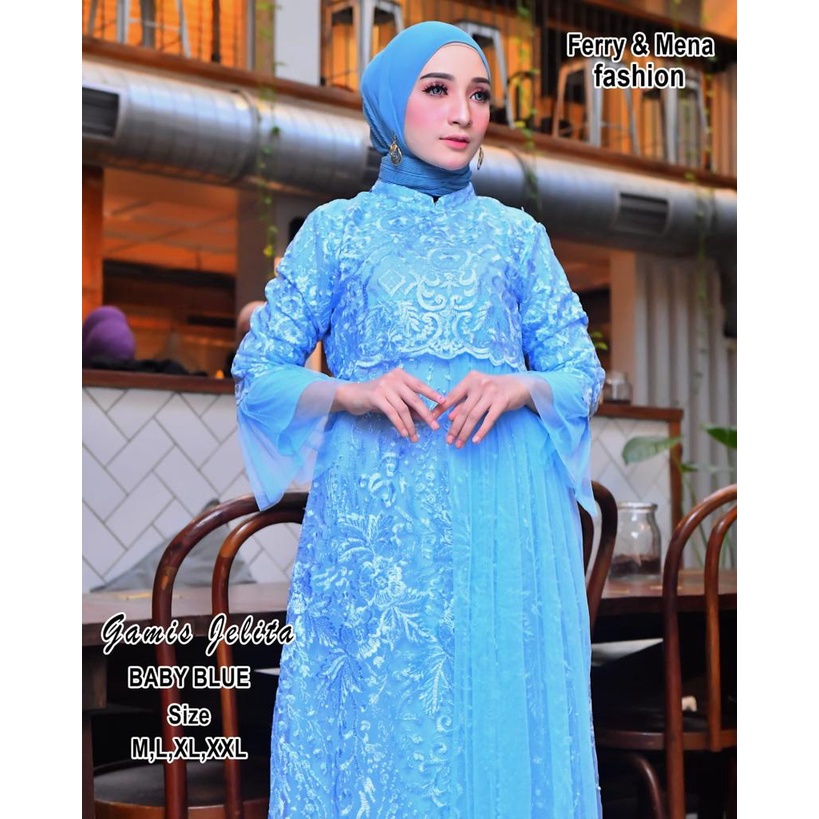 Kadai.baju / Gamis brukat tulle / Gamis pesta / Gamis Maxi Dress Size M L XL XXL / Kebaya modern