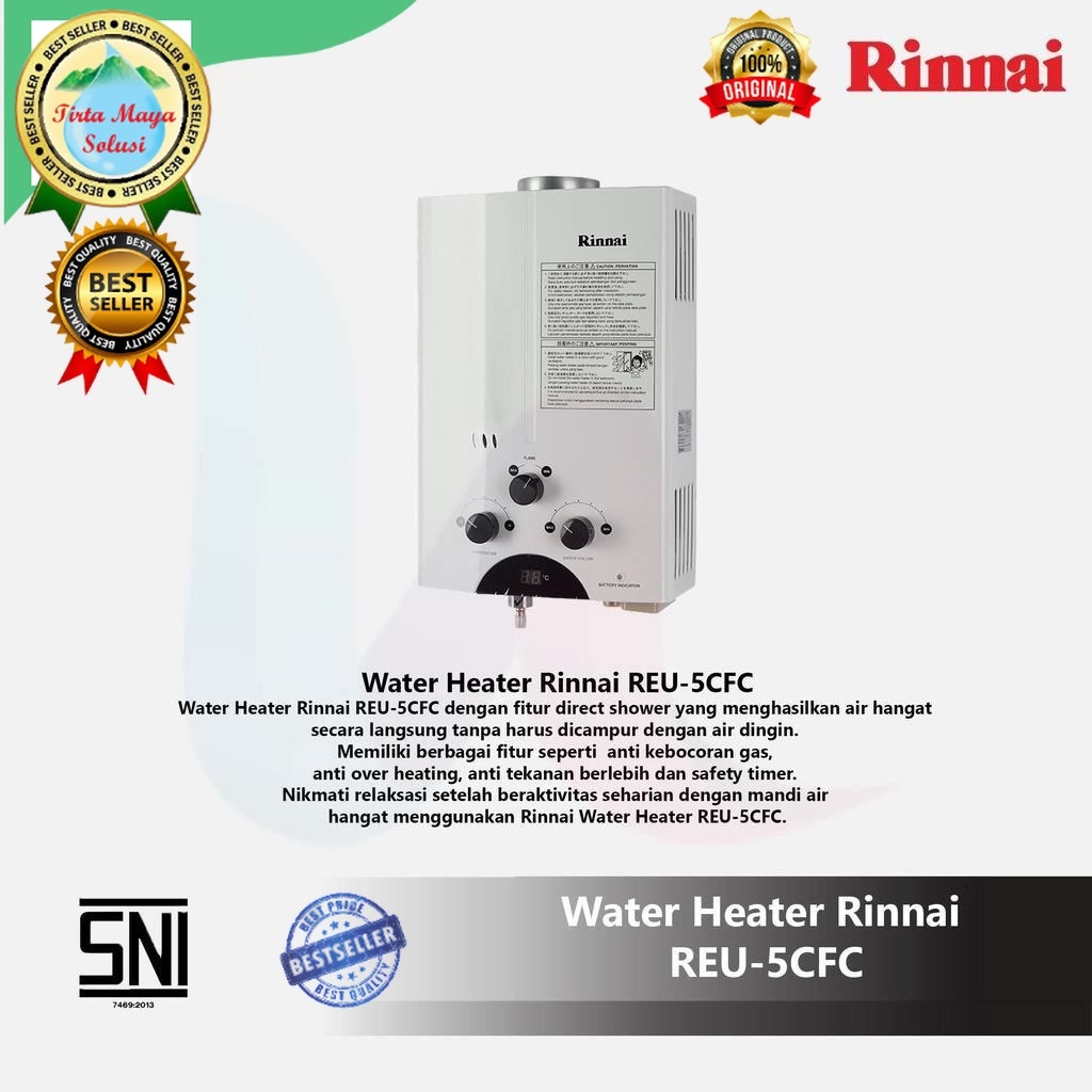 Water Heater Gas Rinnai REU 5 CFC / REU 5CFC /pemanas air gas Rinai