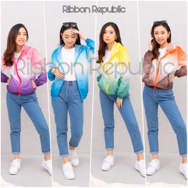 Jaket Gradasi Couple Seragam Kembaran Keluarga Sport Running Cycling Jacket Sepeda Lari Pria Wanita-4