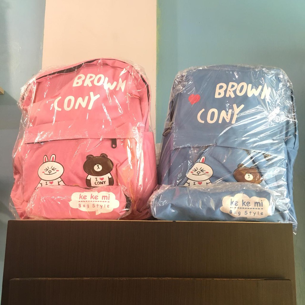 

tas set dan kotak pensil gantungan korea
