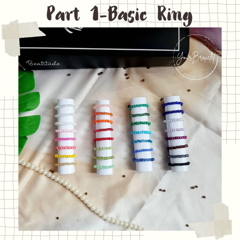 [R1]- Polos | Cincin manik polos | Basic Ring | Ring beaded | beads | Cincin viral simple | Korean Ring | Kpop