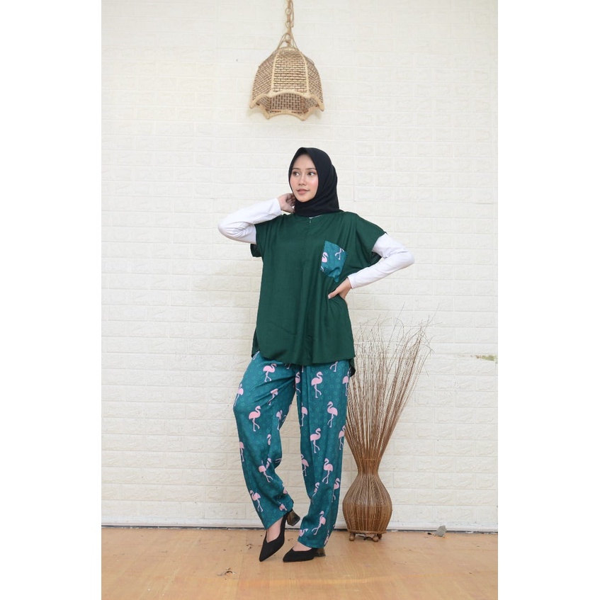 Setelan Piyama Babydoll Lengan Pendek Kekinian Baju Tidur One Set Rayon Premium Wanita Dewasa Busui-Botly Swan