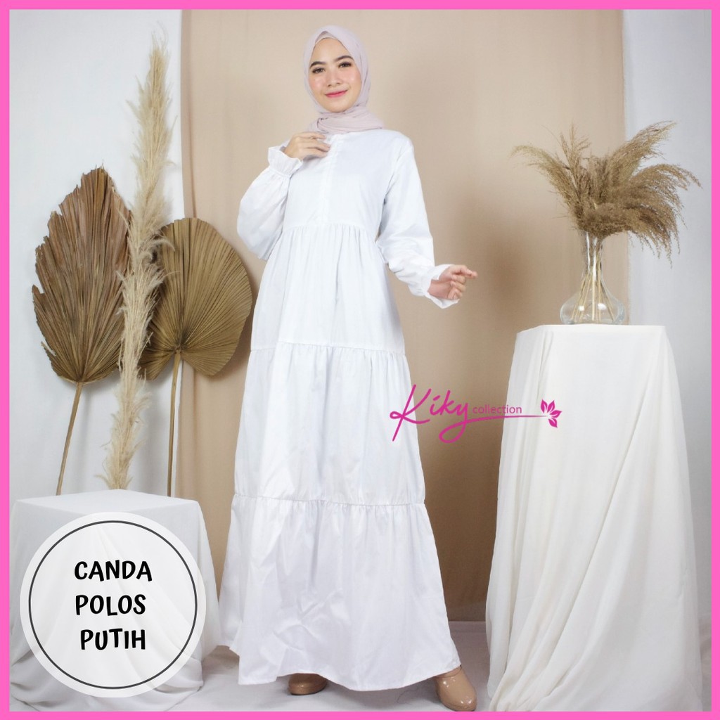 Gamis Katun Jepang Polos Ori Twill Tokai Canda Susun Kiky Size S, M, L, XL
