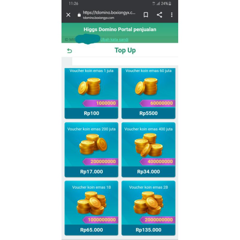 Akun Md Higgs Domino Shopee Indonesia