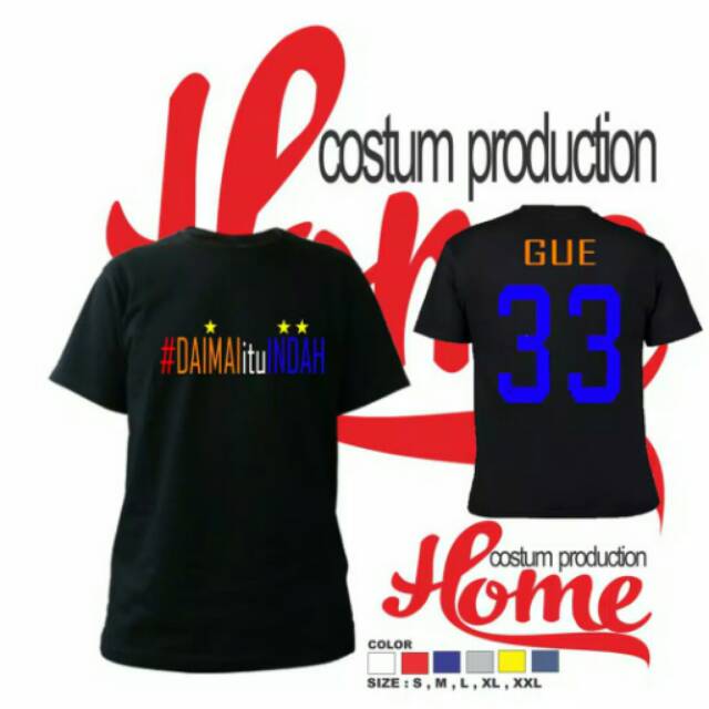 Tshirt Baju Kaos #DAMAI ITU INDAH PERSIB PERSIJA