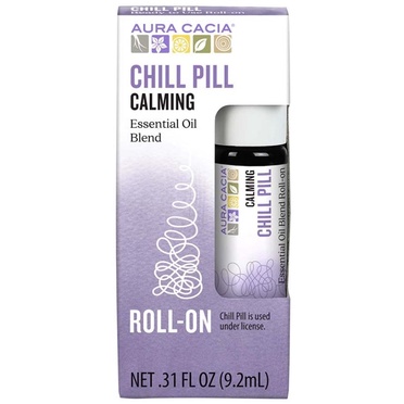 Aura Cacia Chill Pill Calming 9,2 ml Minyak Essential Roll On Bantu Menenangkan Pikiran Relaksasi ORI USA