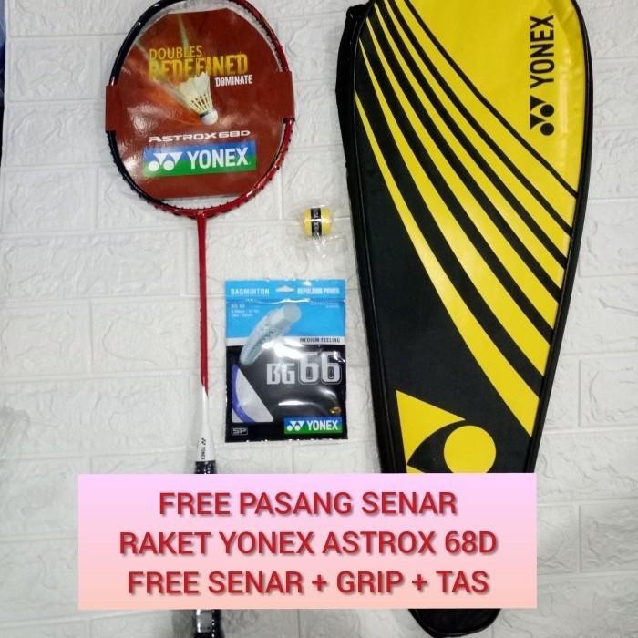 mantul habis badminton Free set Raket Badminton YONEX NEW COLOUR ASTROX 68D Set+LOGO ORIGINA