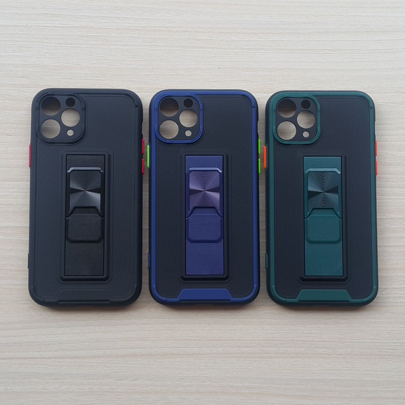 Carbon Case Iphone 11 PRO / casing armor hard ring kickstando