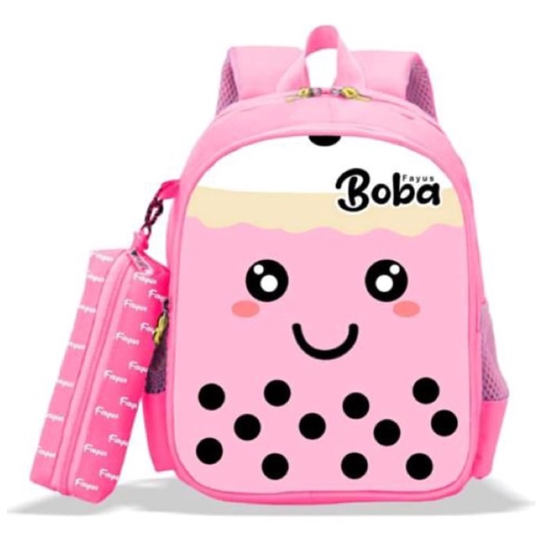 Mochillastore - Tas Boba Tas Sekolah anak Tk - SD Tas Ransel Boba 2 in 1 Tas Ransel Gendong Paud PG Tas Populer Backpack Anak Laki - laki Perempuan