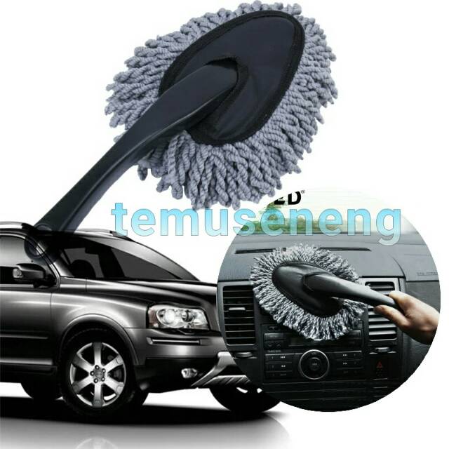 Lap Pel Kemoceng Gagang Mikrofiber Kain Sikat Cuci Mobil Motor Kaca Interior Body Eksterior Pembersih Cleaner