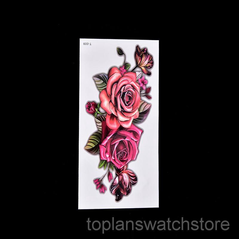 TOPL Stiker Tato Temporer Anti Air Motif Bunga Mawar TOPL Stiker Tato Temporer Anti Air Motif Bunga Mawar
