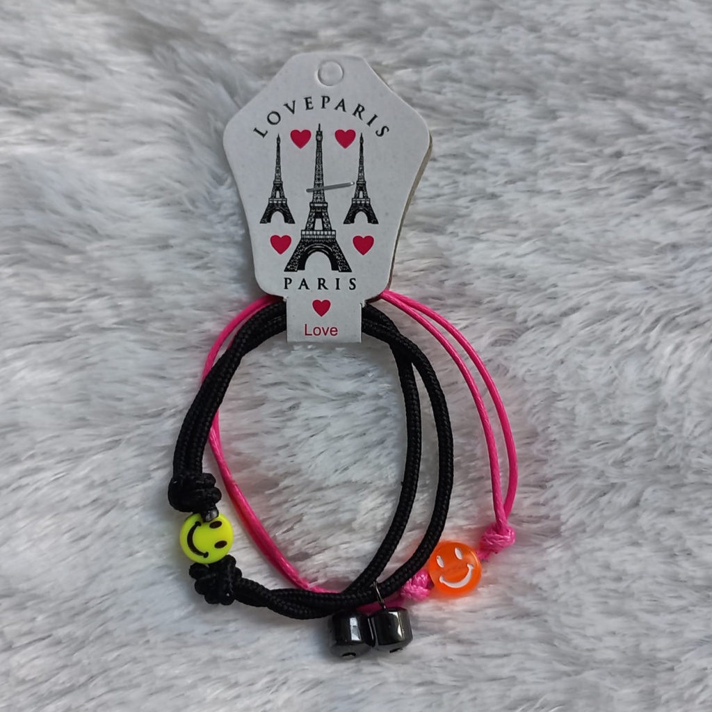 (COD) Gelang Couple Smile Magnet 2pcs - Gelang Pasangan Terbaru