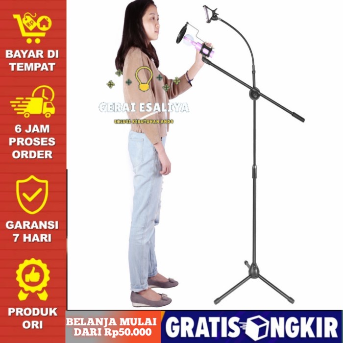 TaffSTUDIO Microphone &amp; Smartphone Stand Holder 360 Degree - MS-70B