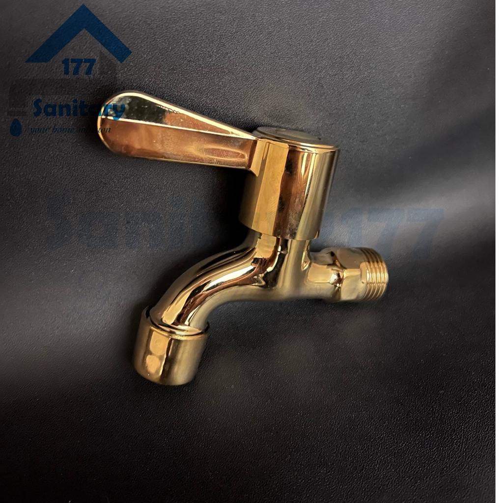 Kran Tembok GOLD - Keran Air Taman wudhu antik kuning faucet emas antique unique vintage kuning