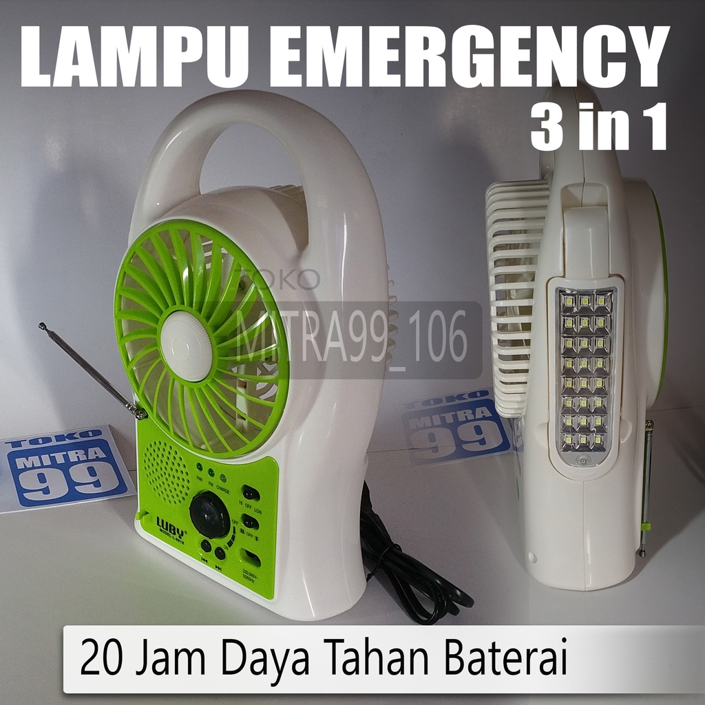 Lampu Emergency + Kipas Angin + Radio FM