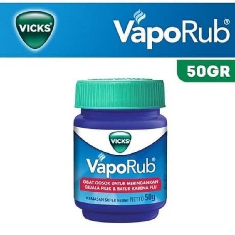 VICKS VAPORUB 25 gr dan 50 gr- Meringankan Gejala Masuk Angin,Flu,Batuk,Hidung Tersumbat ORIGINAL 100%