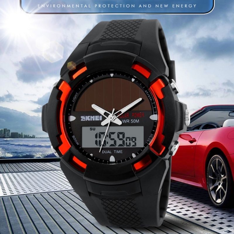 jam tangan pria original SKMEI 1056 jam tangan solar power tahan air jam tangan pria digital
