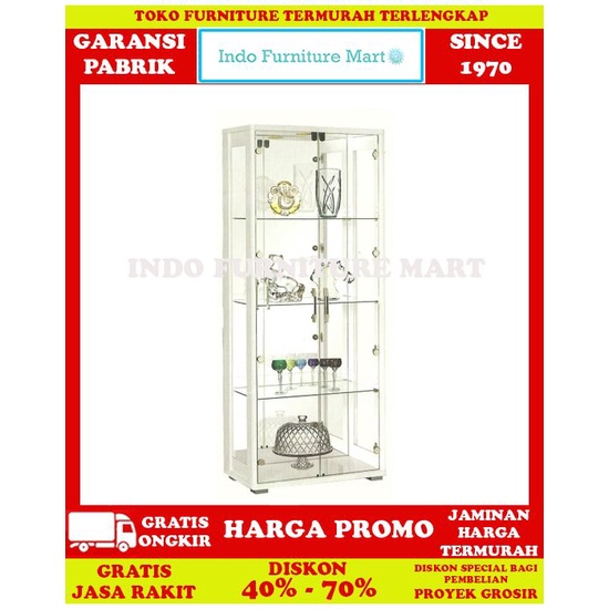 Lemari Pajangan Hias Display Minimalis Sucitra Lh 002 Hias Putih