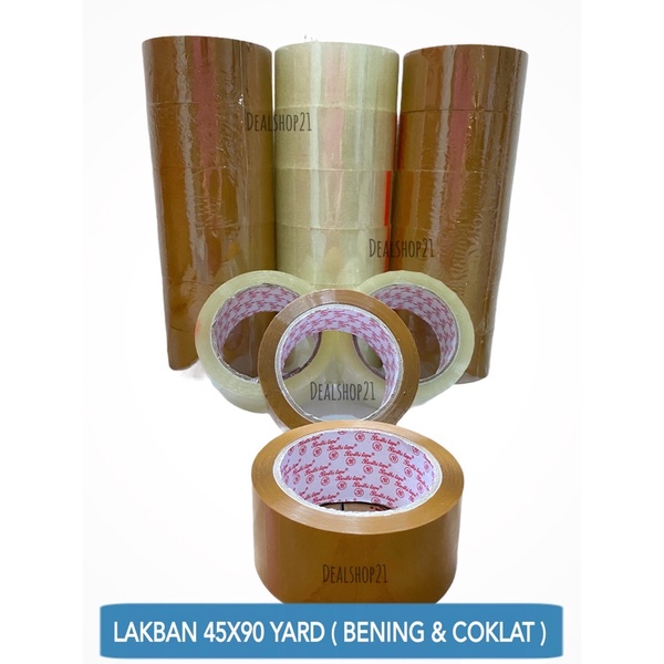 LAKBAN BENING &amp; COKLAT 45 mm x 90 Yard Bodhi Tape rekat setara Daimaru