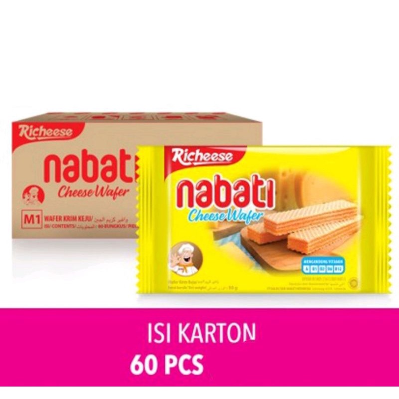 

1 Dus Nabati Wafer Coklat / Keju 43gr 1 dus ( isi 60 ) Ecer 2.000 / 1 karton