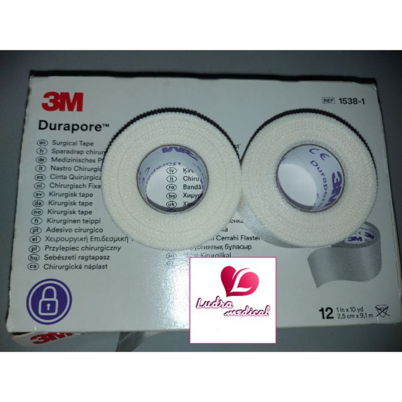 3M Durapore 1538-1 plester untuk fiksasi (harga satuan)