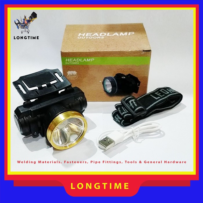 Senter Kepala Headlamp Senter Flast Light Kepala USB Charger