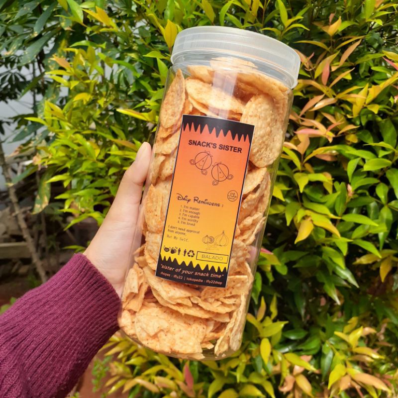 

[JAR LARGE] OPAK SINGKONG SNACK'S SISTER RASA KEJU BALADO PEDAS CEMILAN ENAK