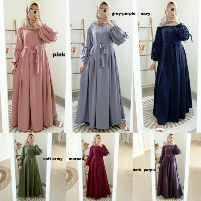 ( TEERBARU ) Aespa Maxi Dress | Gamis wanita | Baju muslim | Pakaian wanita terbaru | Espa maxi