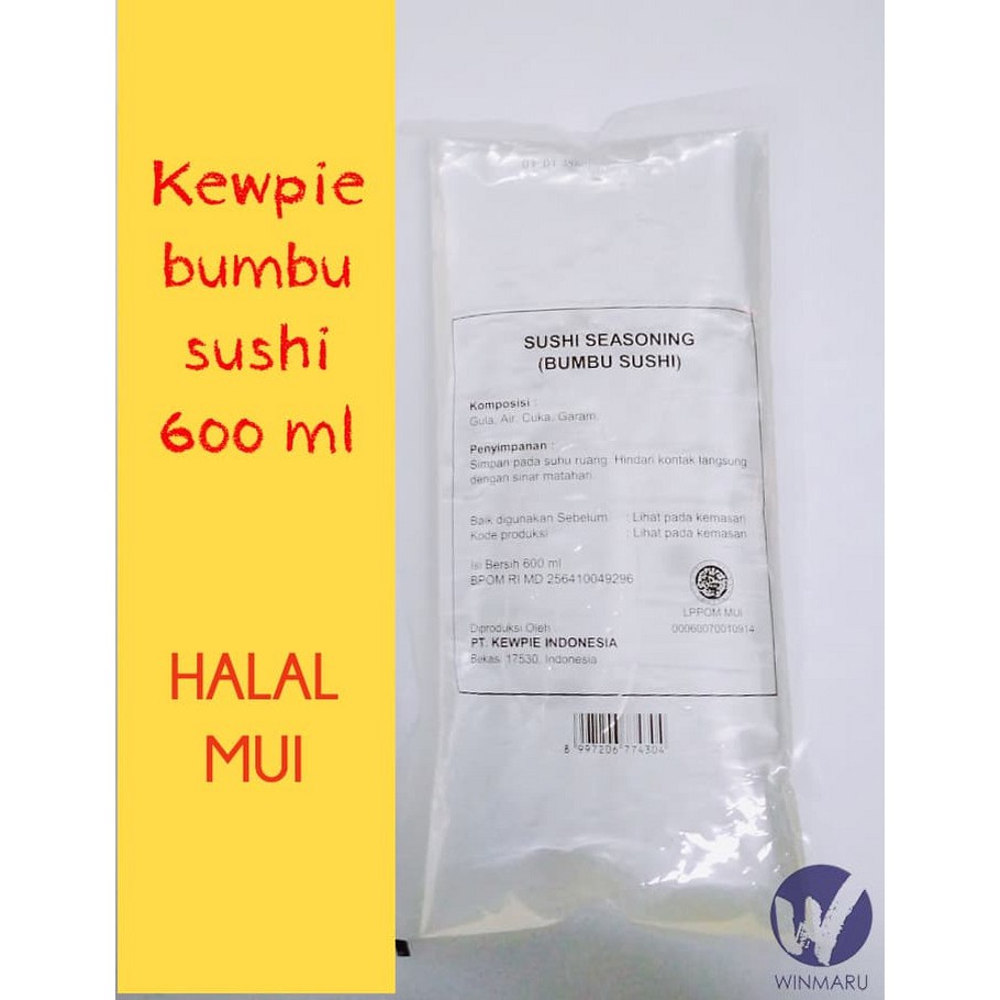 

KEWPIE SUSHI SEASONING CUKA SUSHI HALAL 600 ML