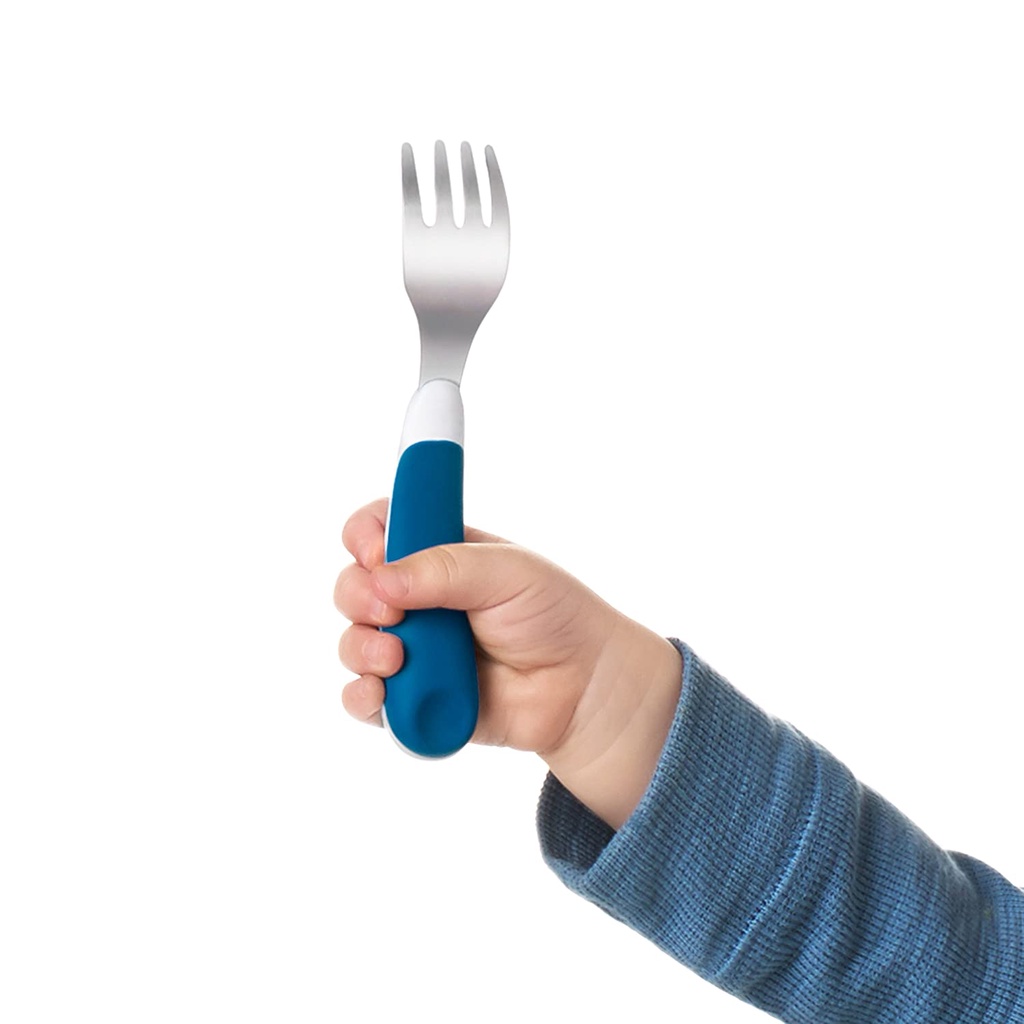 Oxo Tot Fork &amp; Spoon Set - Stainless Steel Garpu Sendok Anak Bayi Training Peralatan Makan Anak Balita Set Oxotot