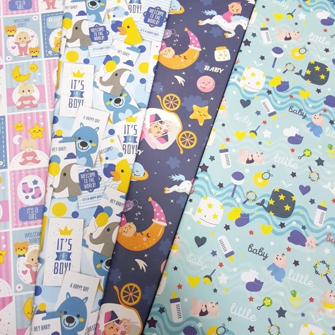 KERTAS KADO 63,5X49,5 CM/ BUNGKUS KADO BABY BOY