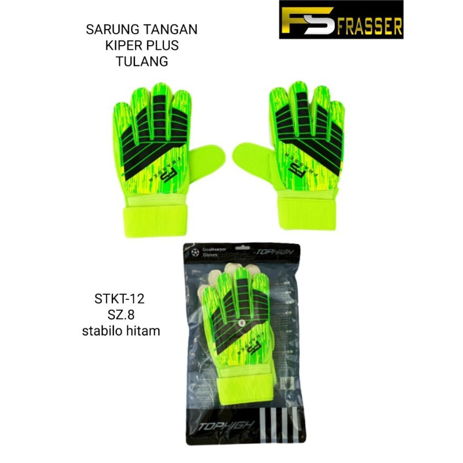 sarung tangan kiper frasser dewasa tulang stkt 12 size 8 hitam stabilo
