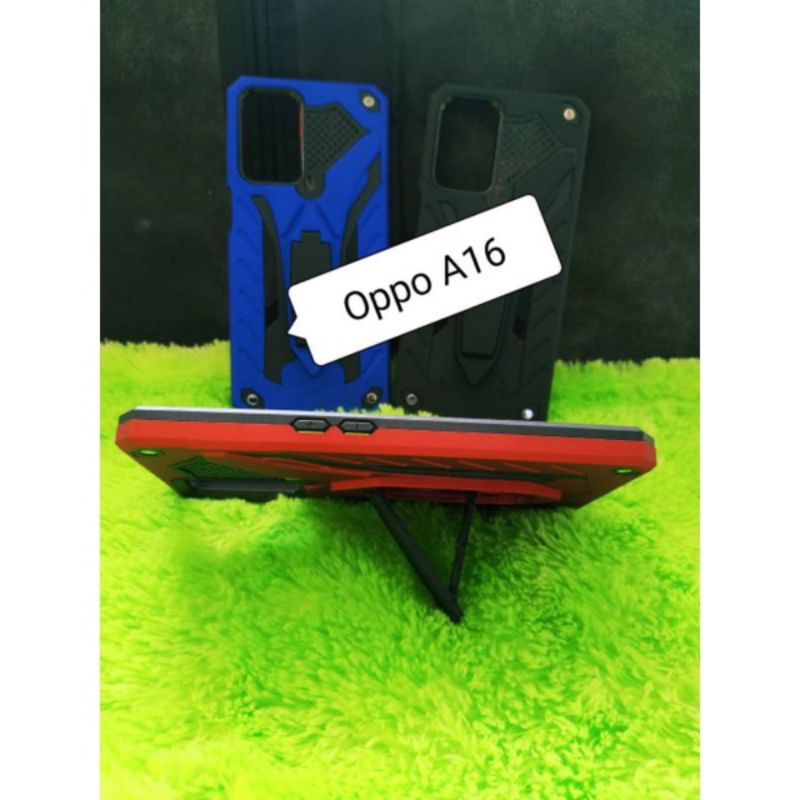 MN - OPPO A16 / A16 2021 CASE PHANTOM CASE ROBOT SERIES STAND IRON TRANSFORMER