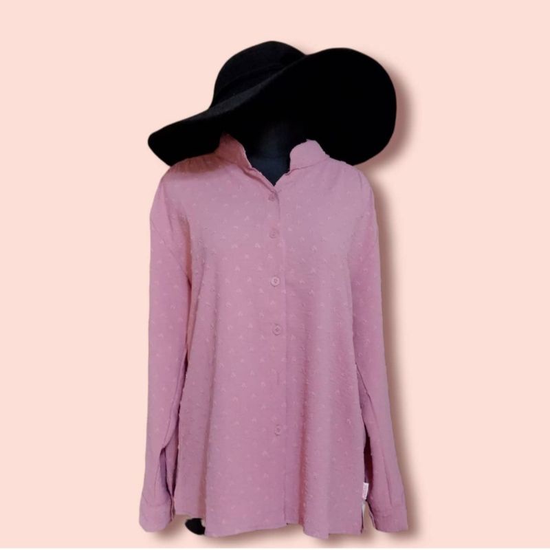 Blouse rubi love, kemeja crinkel rubi love, kemeja rubiah, kemeja kringkel rubi, kemeja crinkle rubi